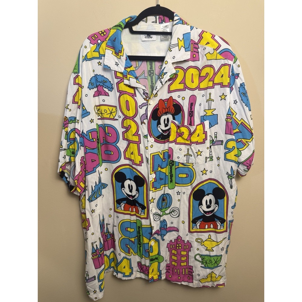 Disney Park 2024 Walt Disney World All Over Print Mickey Minnie Mouse Size 3X
